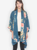 Indigo Shibori Flowers Silk Kimono Jacket
