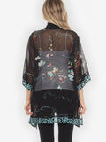 Koi and Leaves Silk Kimono Jacket