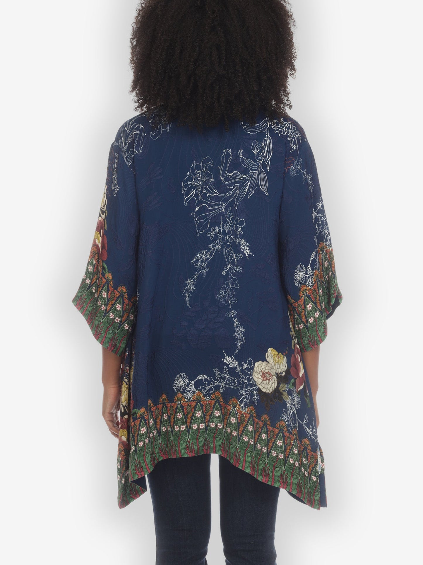 Jackets Mums and Border Silk Kimono
