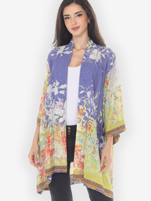 Ombre Floral Art Kimono Jacket