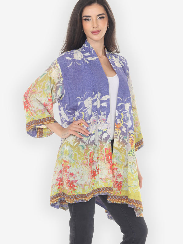 Ombre Floral Art Kimono Jacket