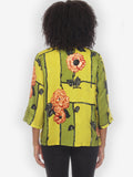 Flower on Lemon Silk Blouse
