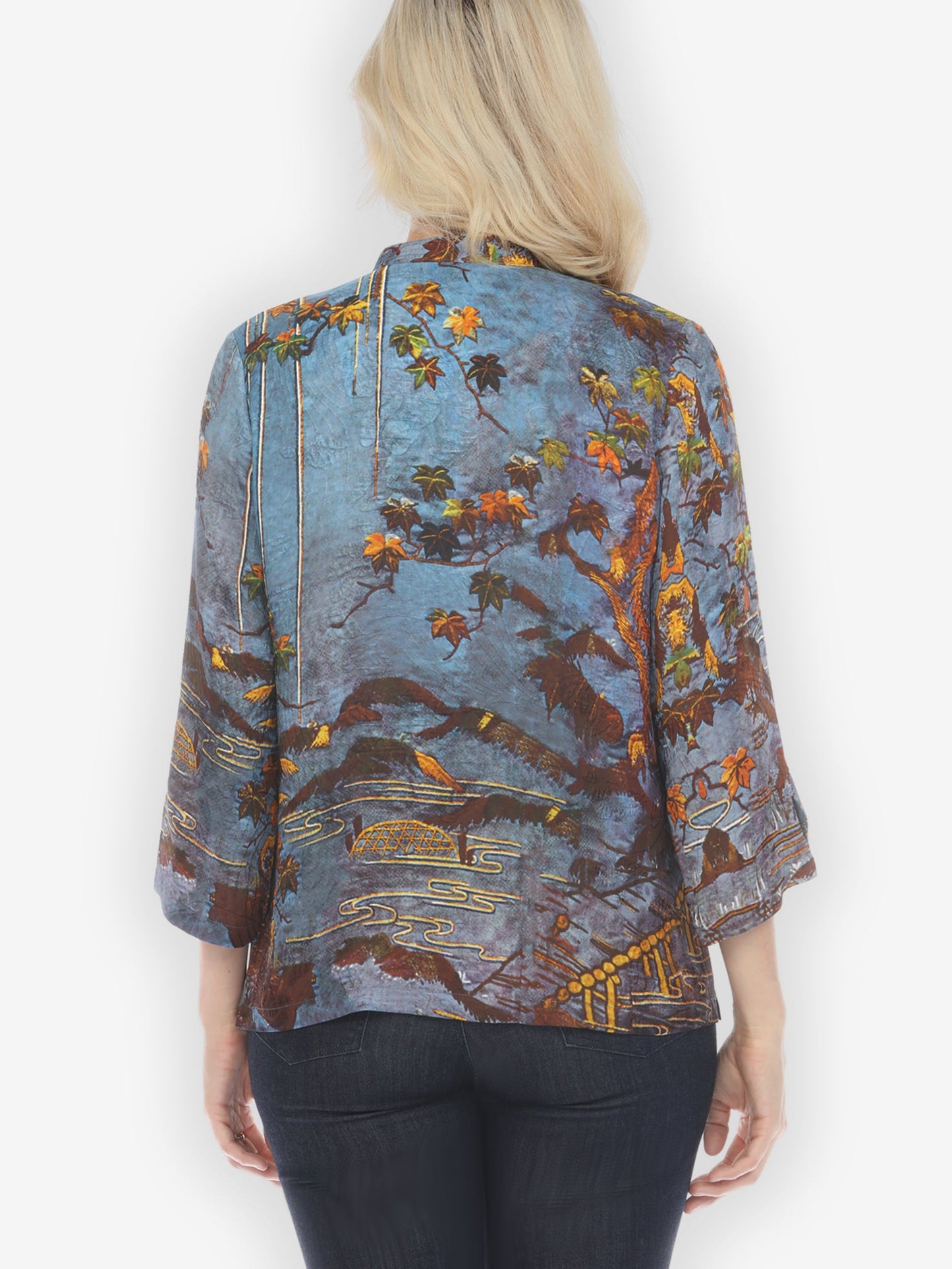 Jackets Flowers Over Water Silk Blend Blouse
