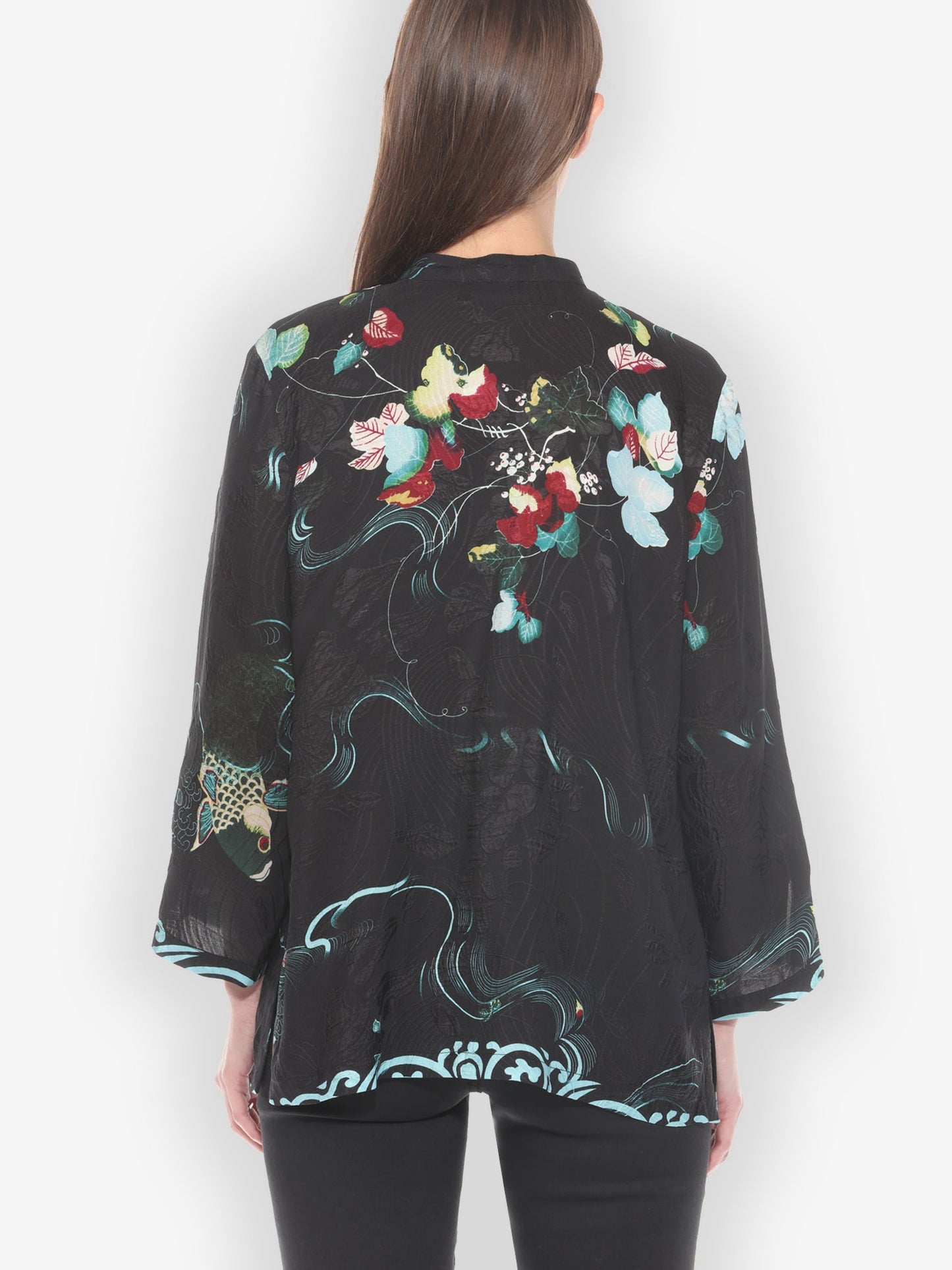 Jackets Koi and Leaves Silk Blouse