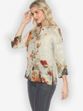 Noble Koi Fish in Cream Silk Blouse