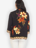 Phoenix on Flowers Silk Blend Blouse