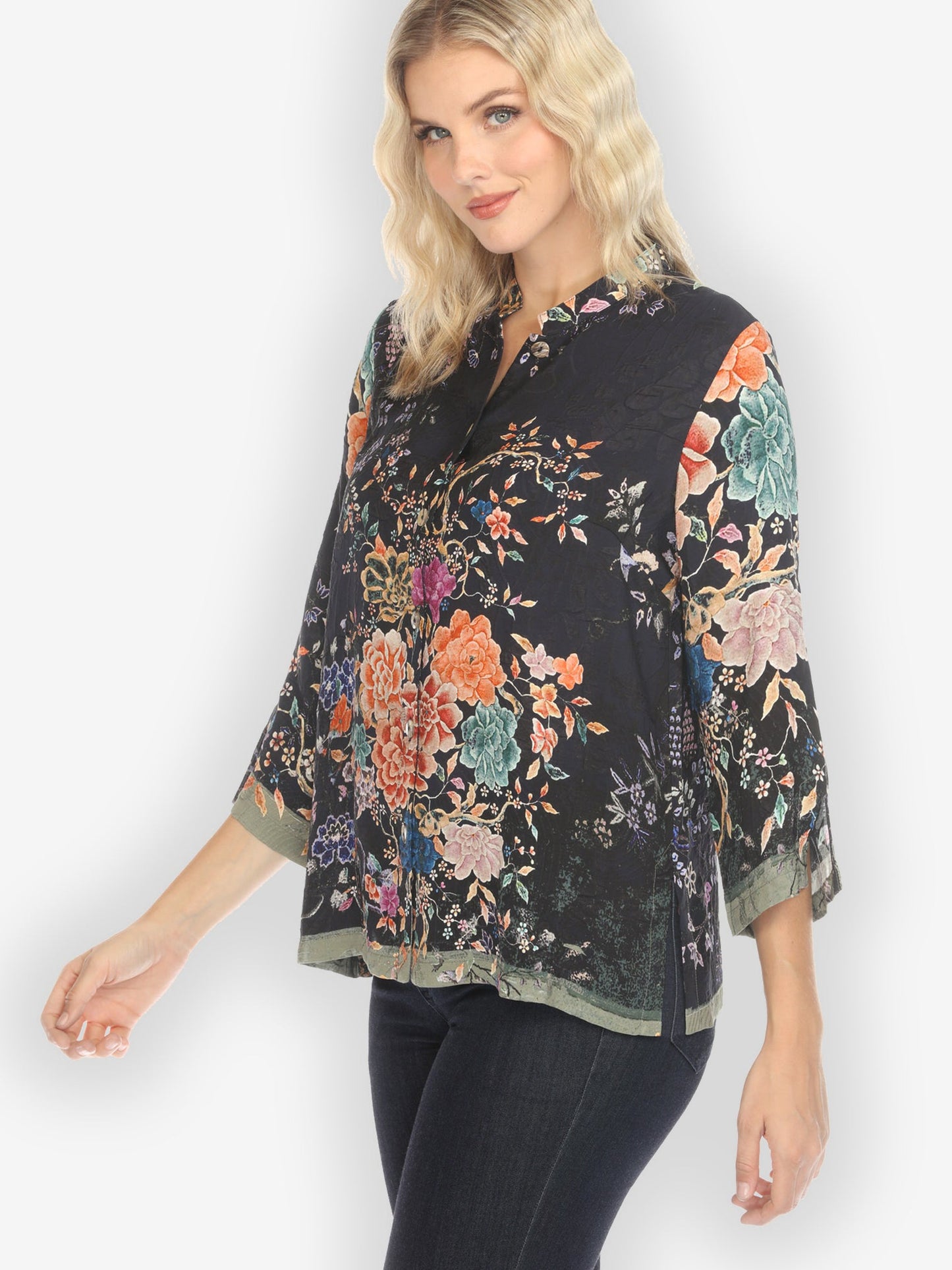 Jackets Queenly Radiant Charm in Coral Silk Blouse
