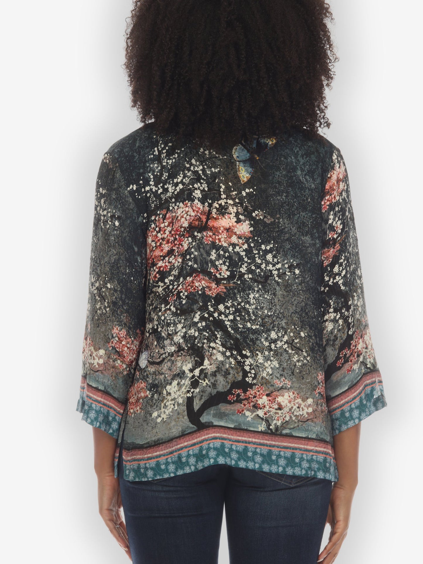 Classic Citron Style Blouse Sakura Night Silk Blouse