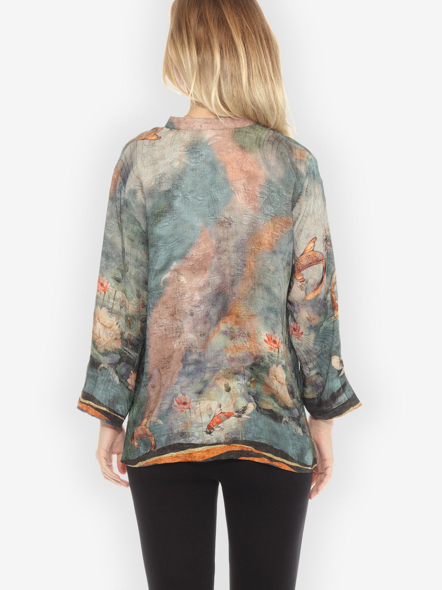 Citron Style Blouse Watercolor Koi Silk Blouse