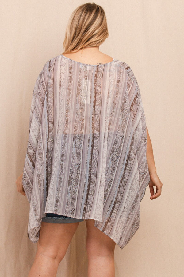 Oddi Paisley Chiffon Poncho