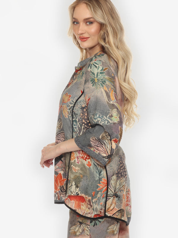 Japanese Modern Dragonfly Tummy Tuck Shirt