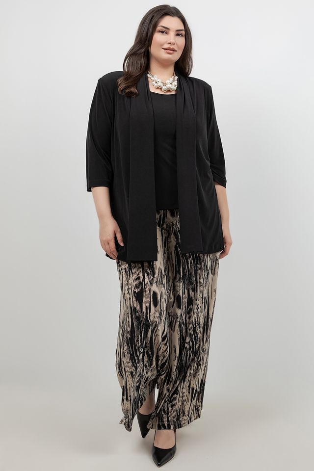 Pants Vikki Vi Jersey Animal Print Wide Leg Petite Pant