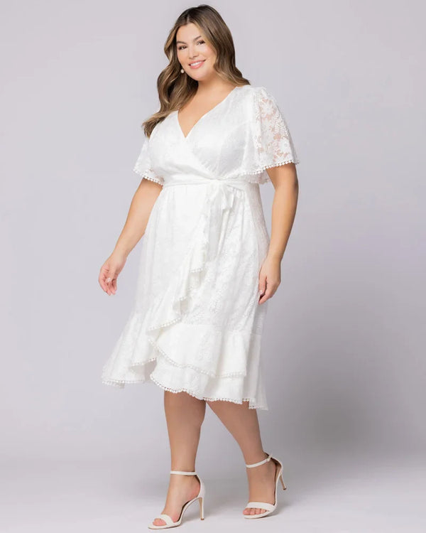 Palermo Lace Faux Wrap Cocktail Dress
