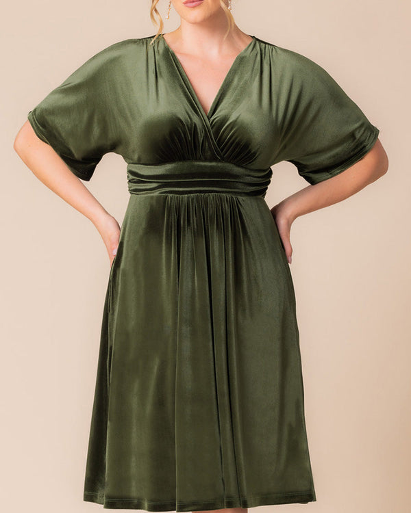 Angelic Velvet Midi Cocktail Dress