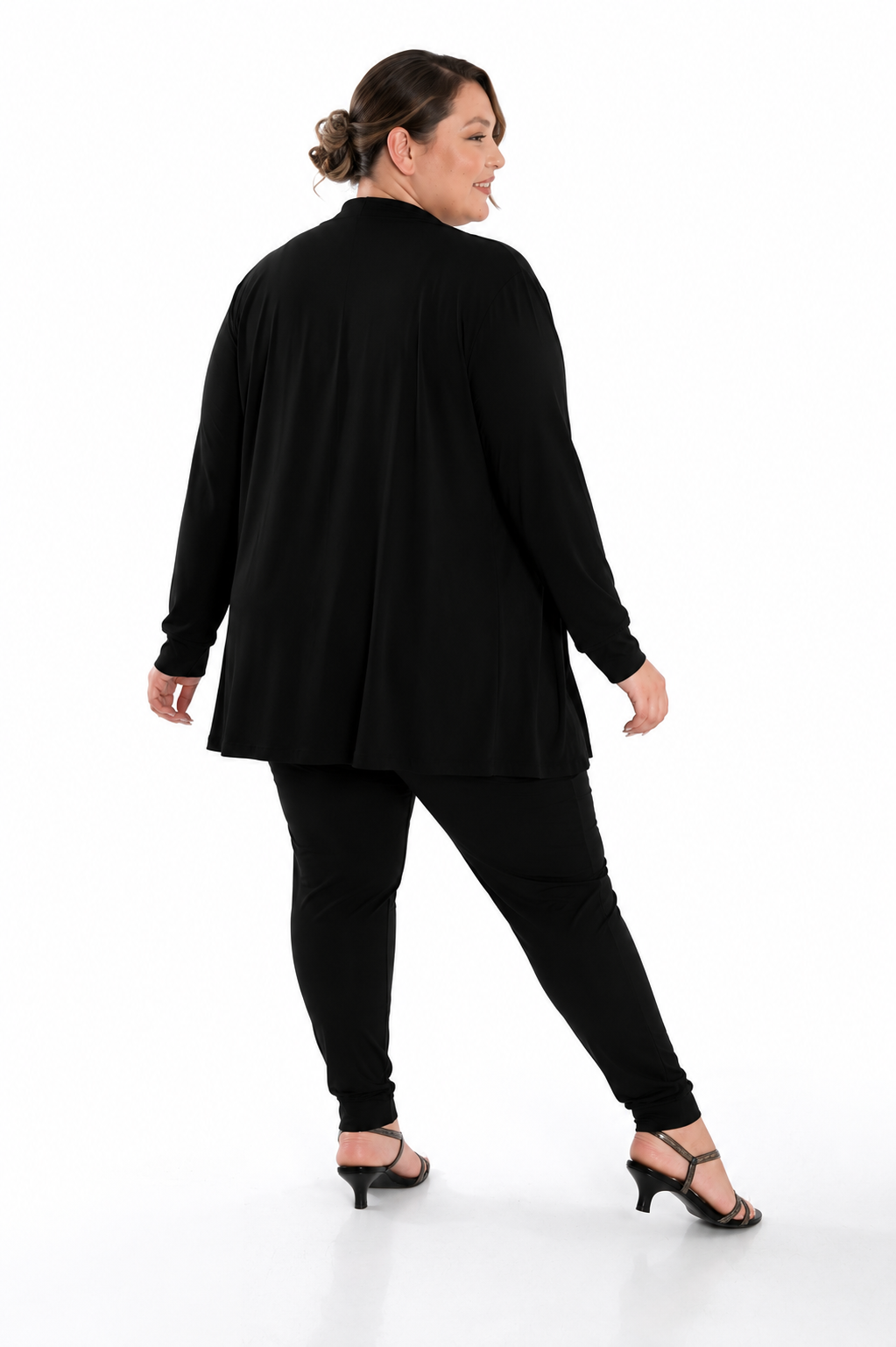Vikki Vi Jersey Black Long Kimono Jacket