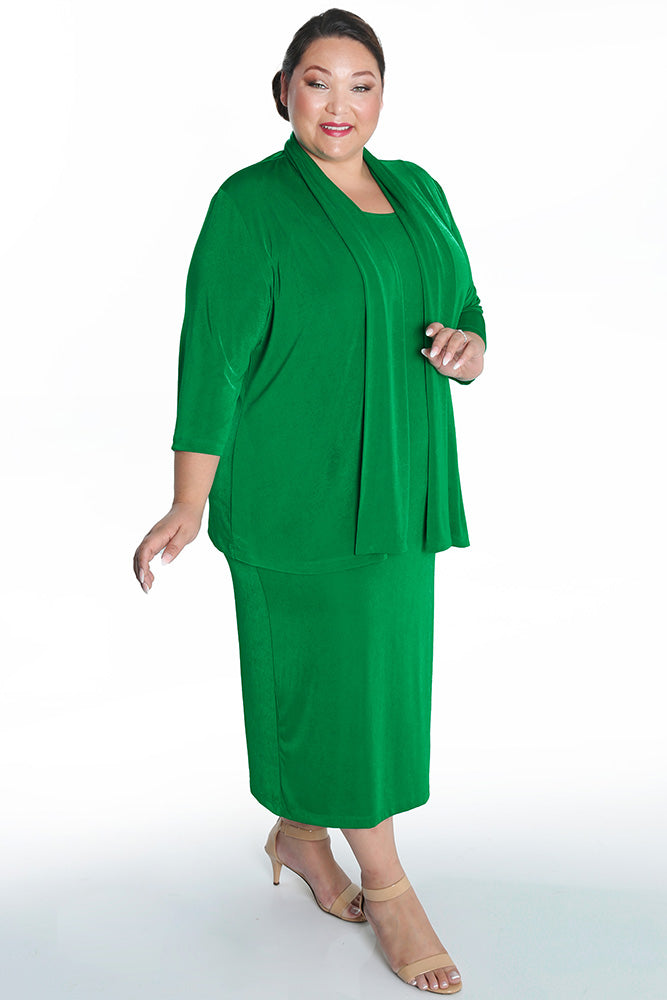 Dresses Vikki Vi Silky Classic Emerald Maxi Tank Dress