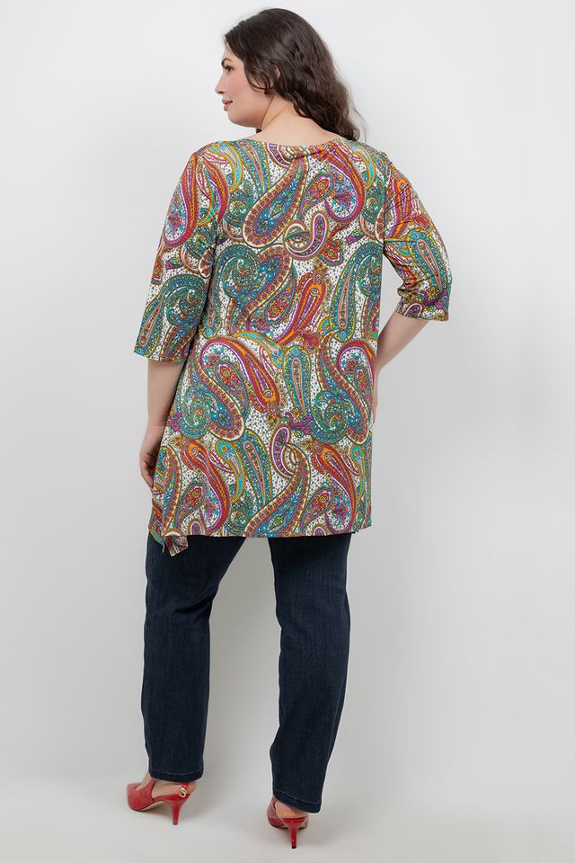 Tops Vikki Vi Jersey Paisley Handkerchief Tunic