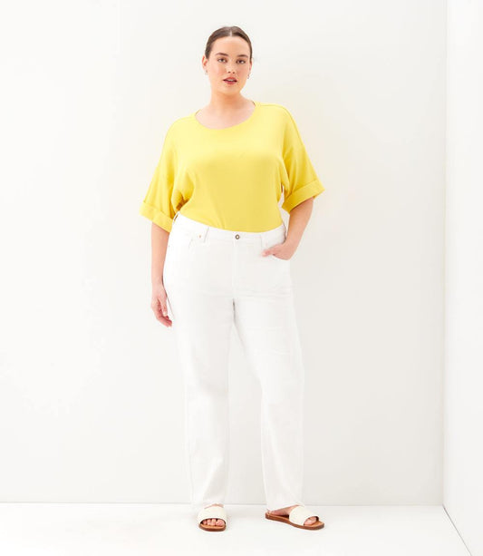 bottom Plus Size Raw Hem Straight Jeans