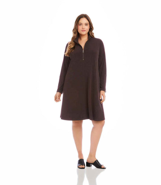 dress Zip-Up Travel Jersey Dress