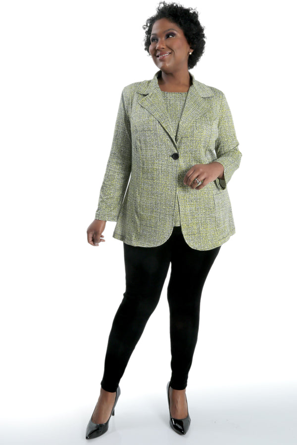 Vikki Vi Jersey Lemon Twill Blazer