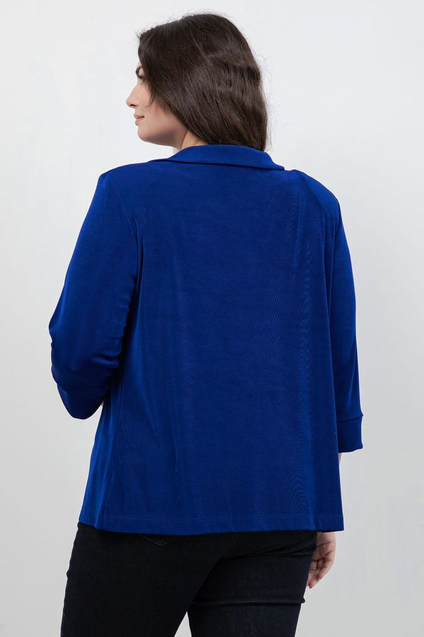 Jackets Vikki Vi Classic Royal Blue Tab Collar Jacket