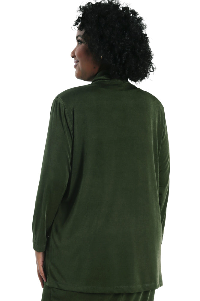 Jackets Vikki Vi Silky Classic Olive Kimono Jacket