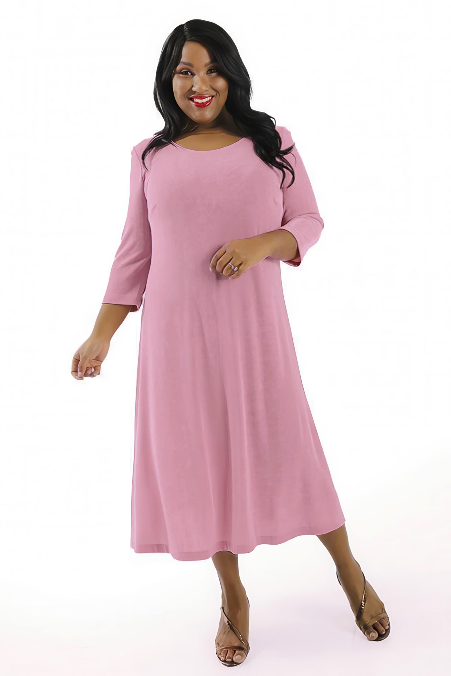 Dresses Vikki Vi Classic Carnation 3/4 Sleeve A-Line Dress
