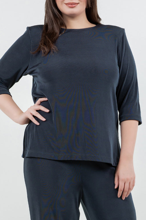 Tops Vikki Vi Classic Graphite 3/4 Sleeve Top