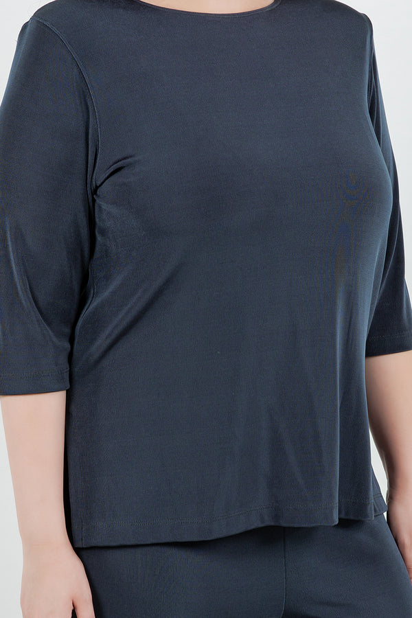 Vikki Vi Classic Graphite 3/4 Sleeve Top