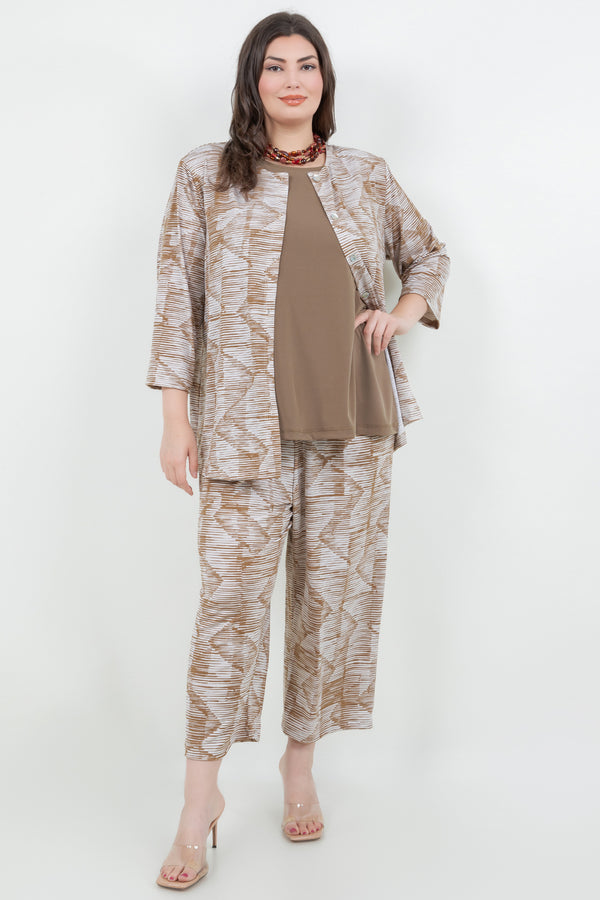 Vikki Vi Jersey Caramel Latte Crop Pants