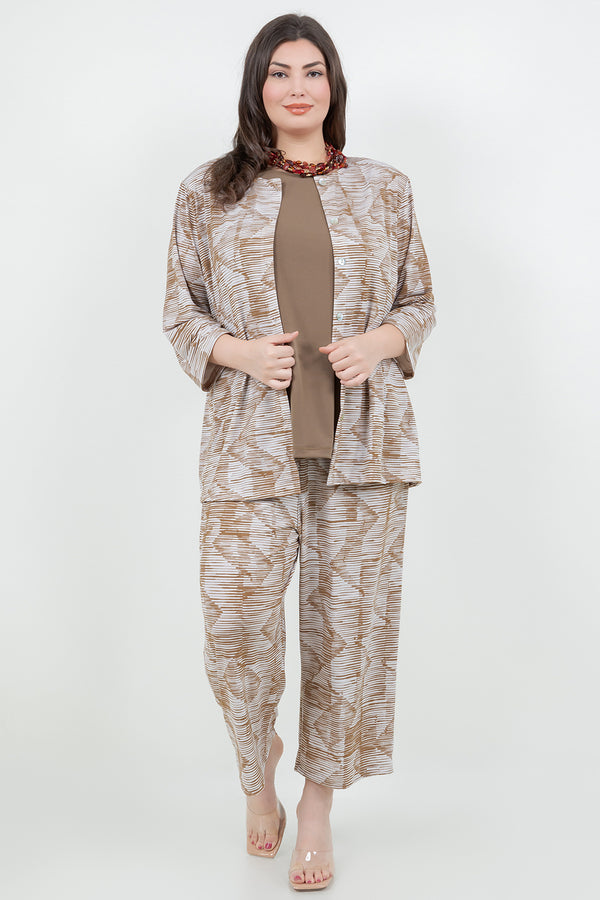 Vikki Vi Jersey Caramel Latte Cardigan