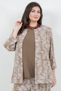 Vikki Vi Jersey Caramel Latte Cardigan