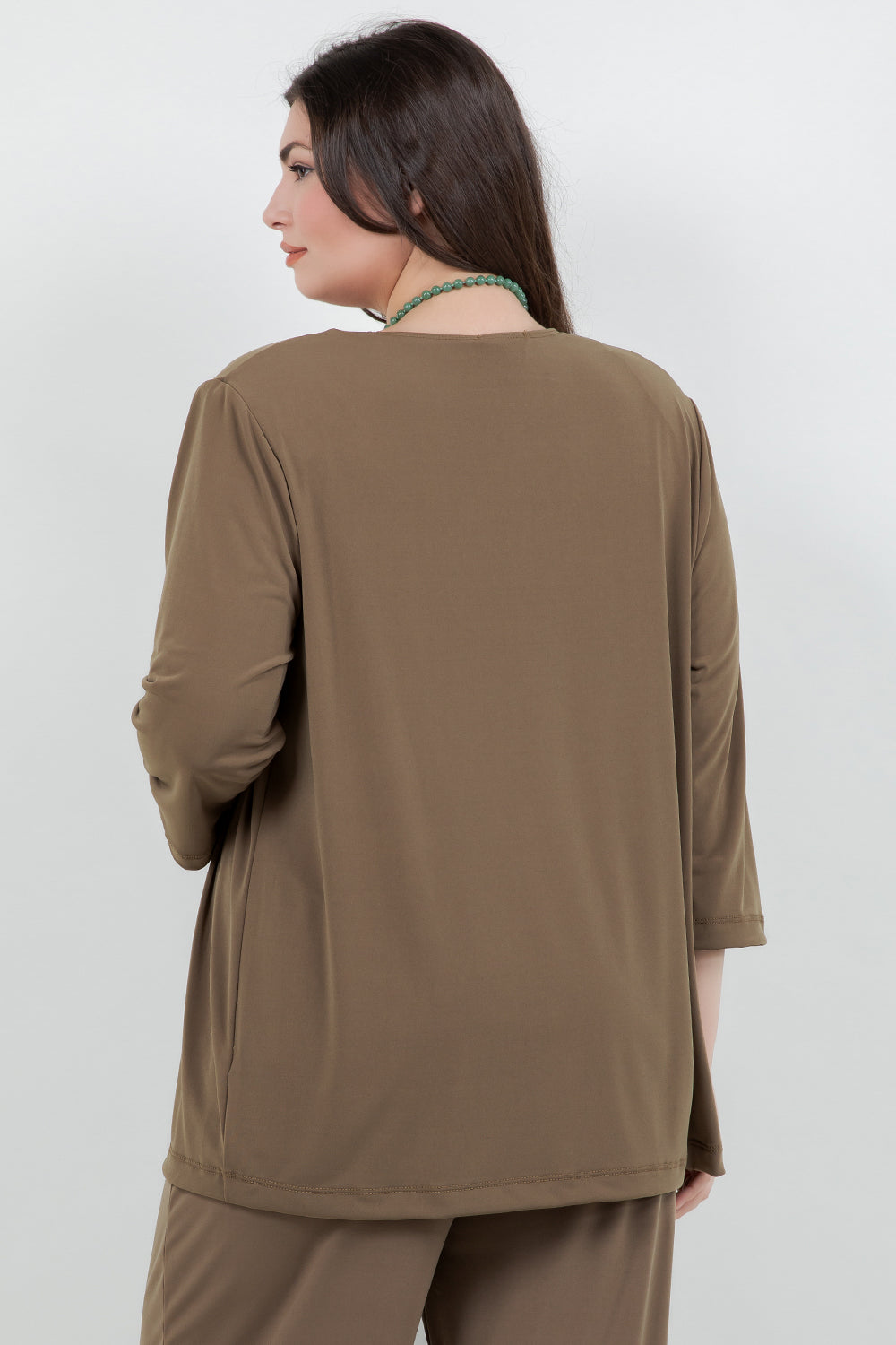 Jackets Vikki Vi Jersey Caramel 3/4 Sleeve Cardigan