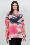 Vikki Vi Jersey Maui Sunset Handkerchief Tunic