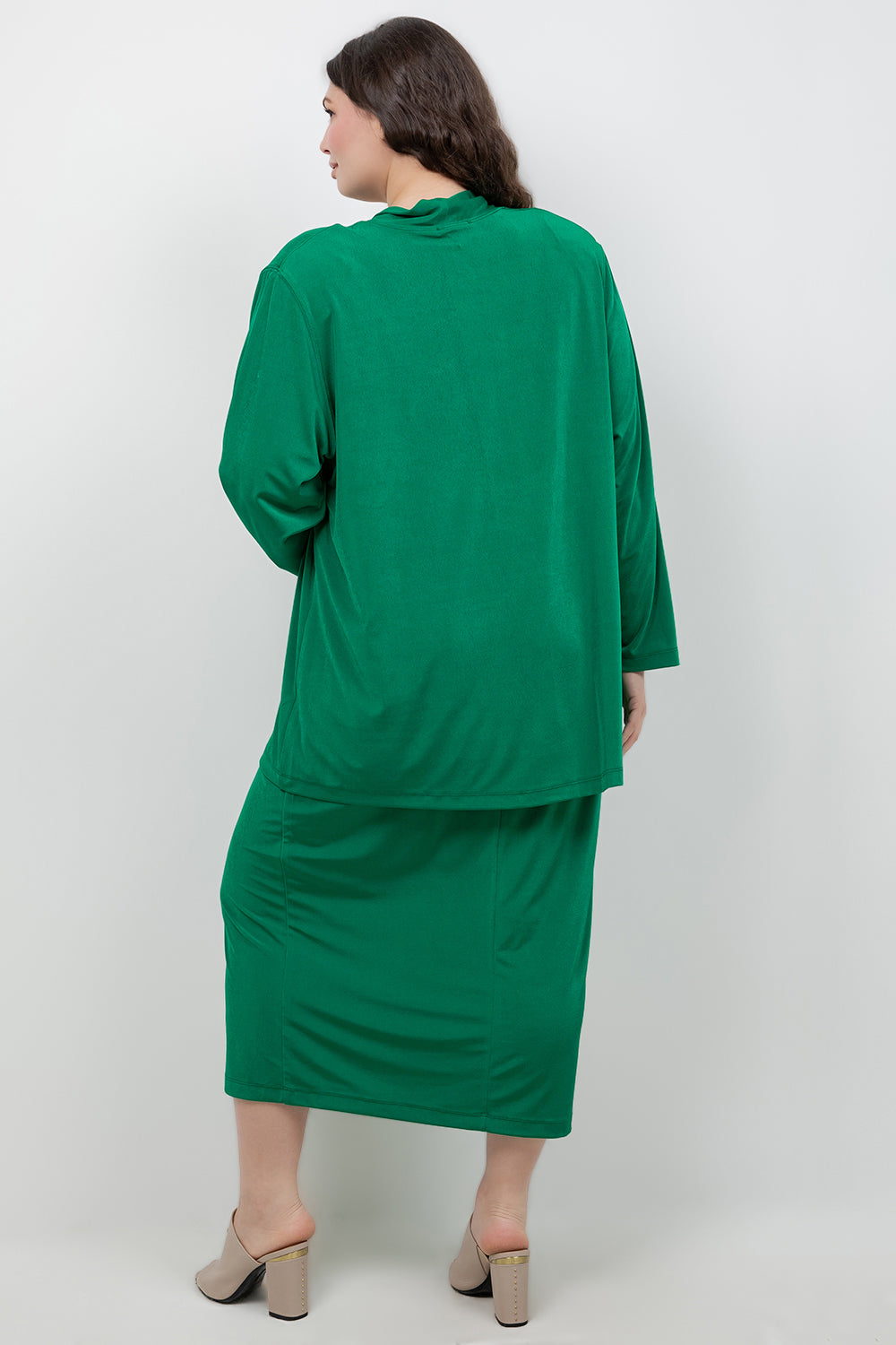 Jackets Vikki Vi Silky Classic Emerald Kimono Jacket
