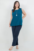 Vikki Vi Jersey Deep Teal Tank