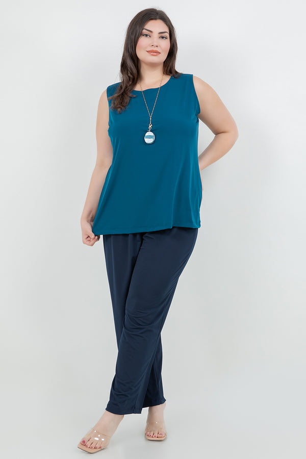 Vikki Vi Jersey Deep Teal Tank
