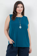 Vikki Vi Jersey Deep Teal Tank