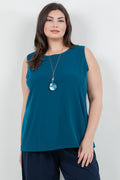 Vikki Vi Jersey Deep Teal Tank