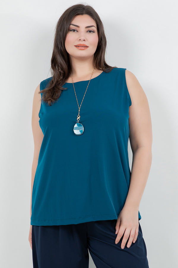 Vikki Vi Jersey Deep Teal Tank
