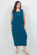 Vikki Vi Jersey Deep Teal Maxi Dress