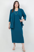 Vikki Vi Jersey Deep Teal Maxi Dress