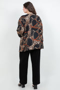 Jackets Vikki Vi Black Chain Leopard Swing Cardigan