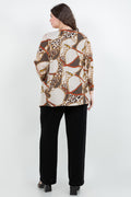 Vikki Vi Gold Chain Leopard Swing Cardigan