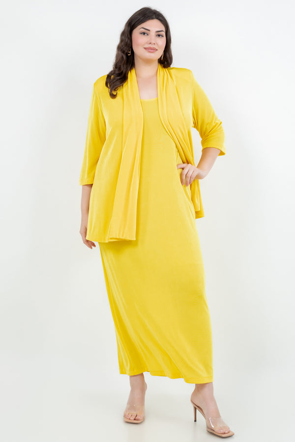 Jackets Vikki Vi Classic Limoncello 3/4 Sleeve Kimono Jacket