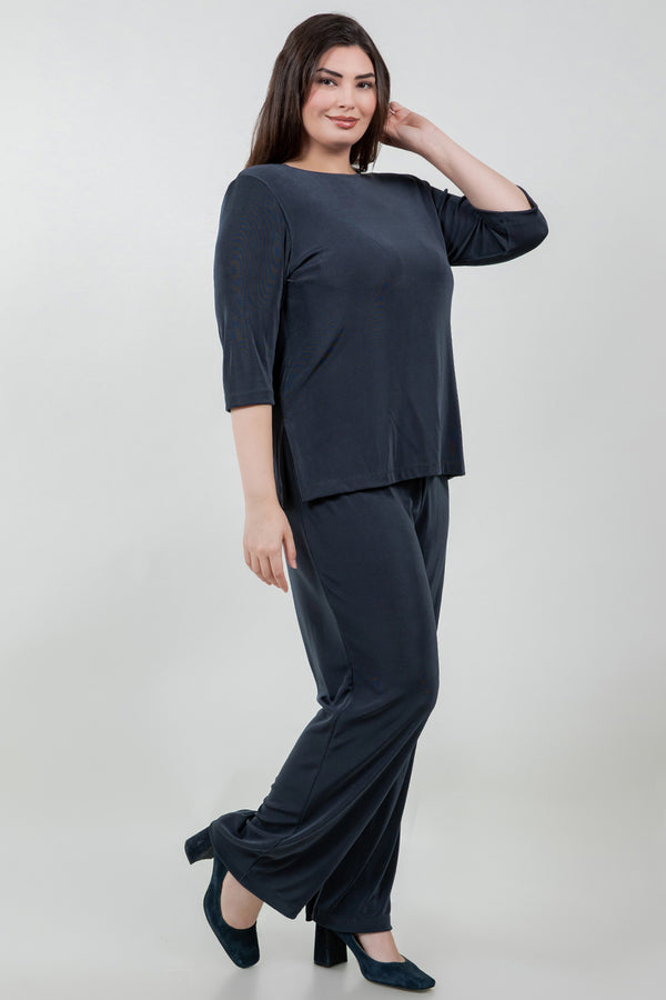 Tops Vikki Vi Classic Graphite 3/4 Sleeve Top