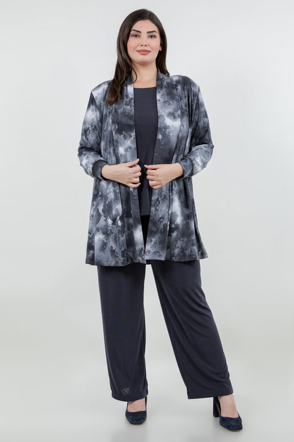 Vikki Vi Jersey Silver Mist Long Kimono Jacket