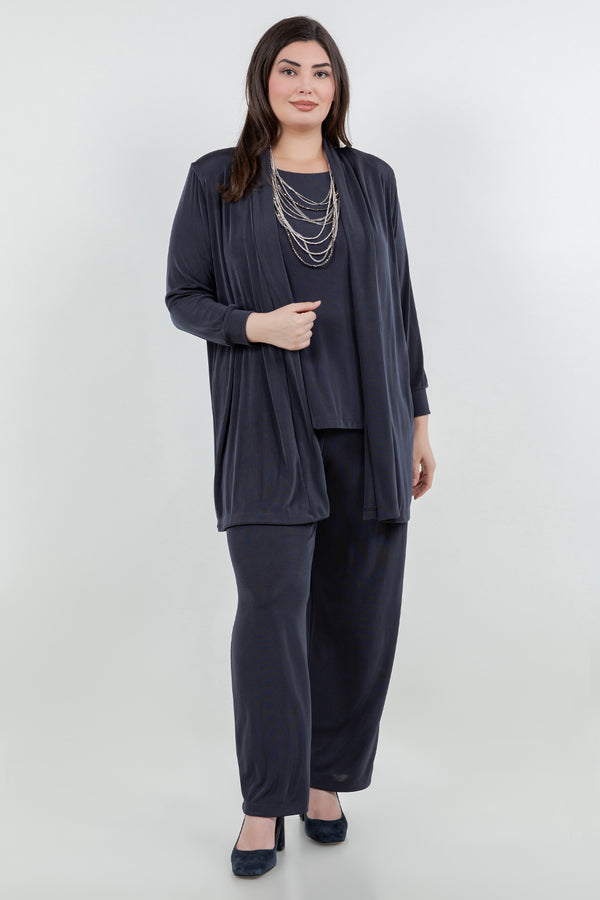 Vikki Vi Classic Graphite Long Kimono Jacket