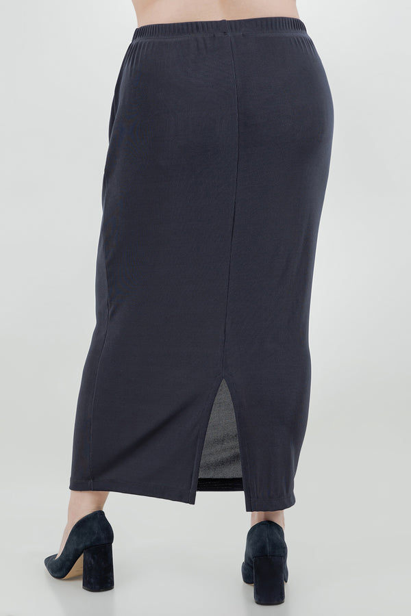 Vikki Vi Classic Graphite Straight Maxi Skirt