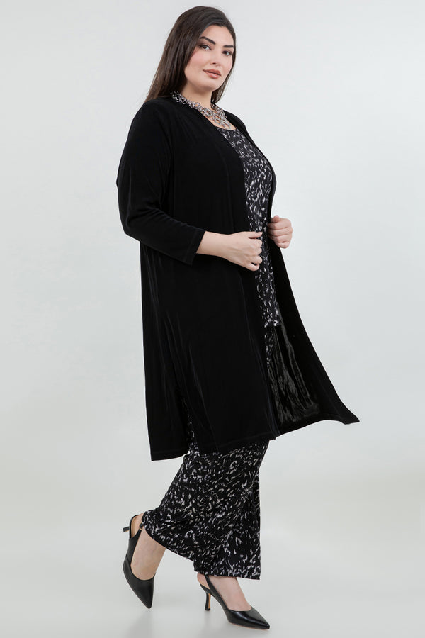 Vikki Vi Classic Black Kimono Duster